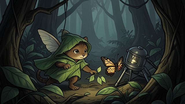 The Night’s Companions from "The Adventures of Maya the Bee". Guidance Through Darkness A Moth and a Firefly The sprite consults a moth about whether a bat is abroad, then asks a firefly to guide them through dark leaves.