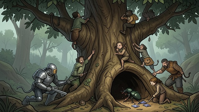 A Forest of Vulnerabilities from "The Adventures of Maya the Bee". Fear Shared Across Species A New Arrival As Fridolin and Maya discuss danger, Hannibal climbs the tree on long, delicate legs.