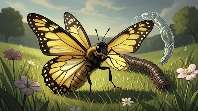 Meeting the Butterfly from "The Adventures of Maya the Bee". A Different Life Cycle An Unfamiliar Transformation Fred explains how he changed from caterpillar to pupa and emerged as a butterfly.