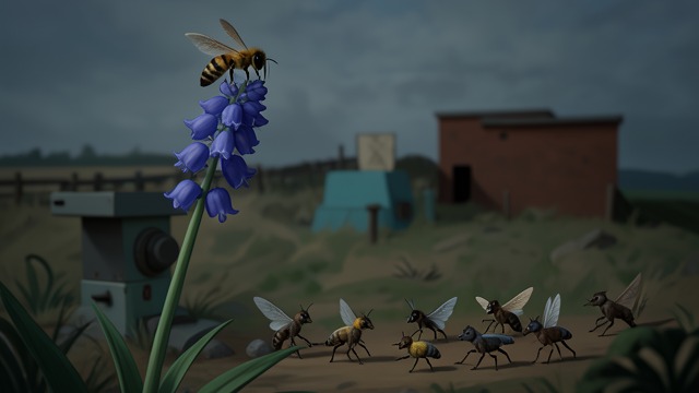 A World Seen from Shelter from "The Adventures of Maya the Bee". Curiosity from a Bluebell Watching Other Lives From a high flower, Maya studies the grass-dwellers before she speaks to them.