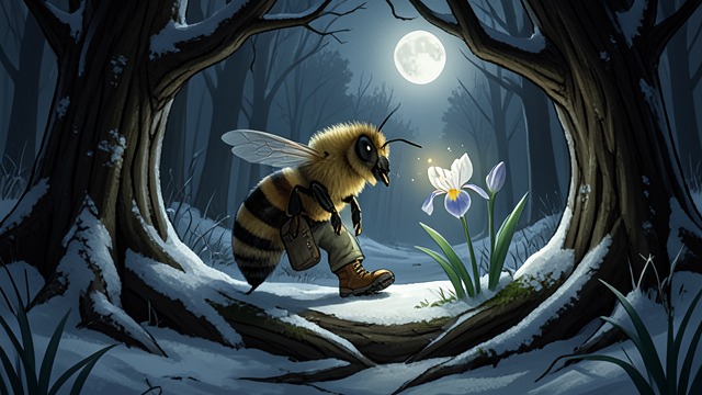 Night Reveals New Wonders from "The Adventures of Maya the Bee". A Wider Creation Beyond Daylight Assumptions Maya discovers moonlight, the music of a snowy tree cricket, and a flower sprite emerging from an iris.
