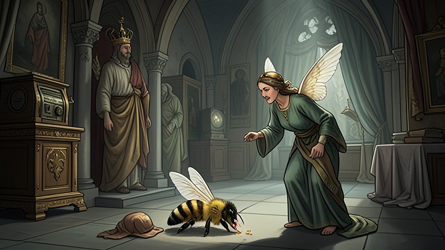 The Queen Hears the Warning from "The Adventures of Maya the Bee". An Urgent Audience A Changed Reception Maya reaches the queen’s chambers exhausted and can initially utter only the word “Hornets.” Helen VIII’s controlled…