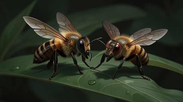 A Housefly on the Leaf from "The Adventures of Maya the Bee". An Unexpected Expert An Abrupt Introduction Maya approaches Puck politely, but the housefly answers with suspicion and calls her a simpleton.