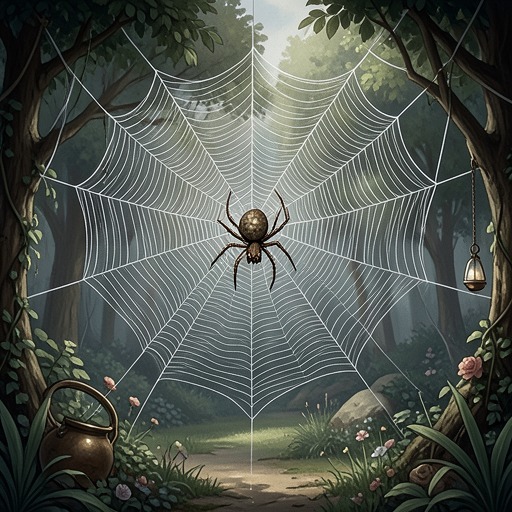 The Spider’s Predation from "The Adventures of Maya the Bee". Thekla’s web represents the precision of natural predation, while Maya’s captivity exposes the vulnerability and moral cruelty hidden within the struggle to…