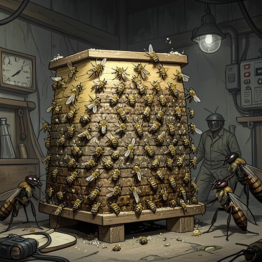 The Community’s Collective Defense from "The Adventures of Maya the Bee". The hive’s victory shows how shared roles, loyalty, and disciplined sacrifice enable a weaker individual bee force to resist the stronger Hornets.