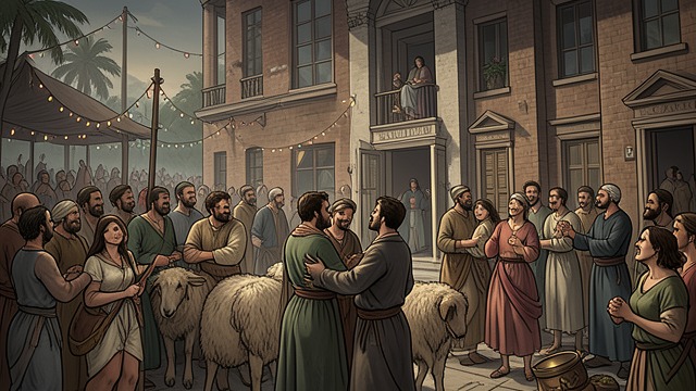 The Collective Wedding from "Diana". The Collective Wedding Lovers reunited After Felismena and Don Félix reconcile, the company gathers at Diana’s temple.