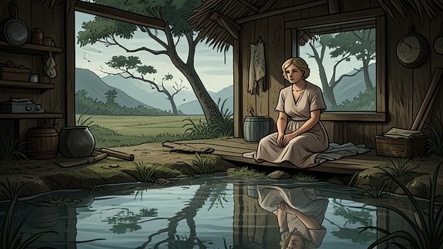 Six Months Alone from "Diana". Six Months Alone Grief made into surroundings Belisa lives in a hut on an island, imagining that her tears enlarge the water and her sighs move the trees.