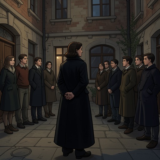 Madame and the Students from "Never Let Me Go". Madame’s fear of the students coexists with her work on their behalf, and her encounters with Kathy reveal grief rather than simple hostility.
