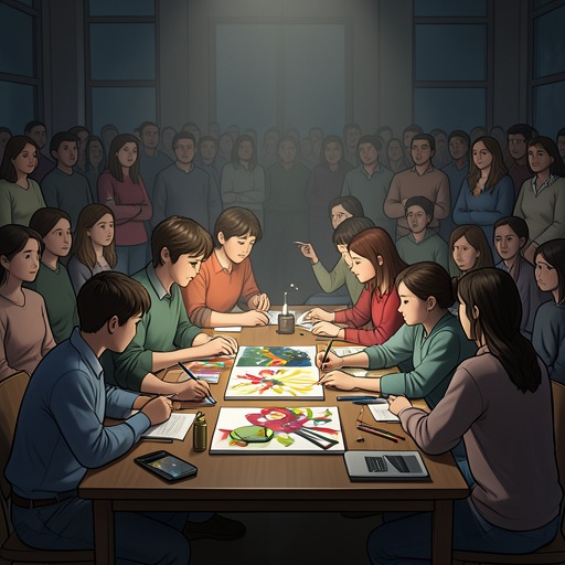 Creativity and Status from "Never Let Me Go". Art begins as a source of status and exchange among students, then becomes evidence in a public campaign and a symbol of the humanity others deny them.