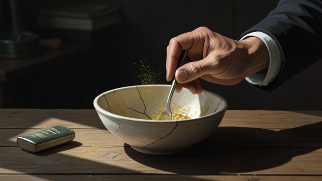 Gideon’s Metaphor from "Beautiful". Cracks Filled With Gold Robbie explains the practice Robbie describes Kintsukuroi as repairing broken pottery with gold rather than hiding its cracks.