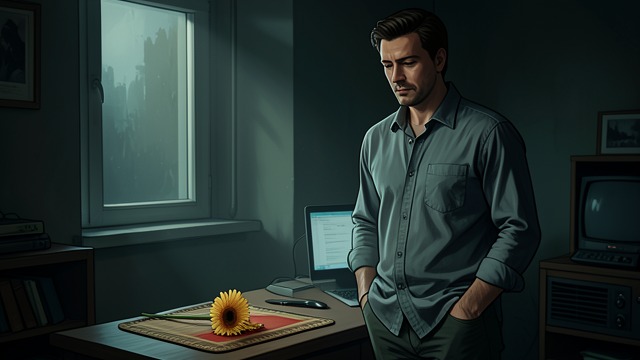 A Flower on the Mat from "Beautiful". An Uncertain Gesture Lincoln returns He leaves Ava a gerbera and tries to explain that he is sorry for the year they have endured.