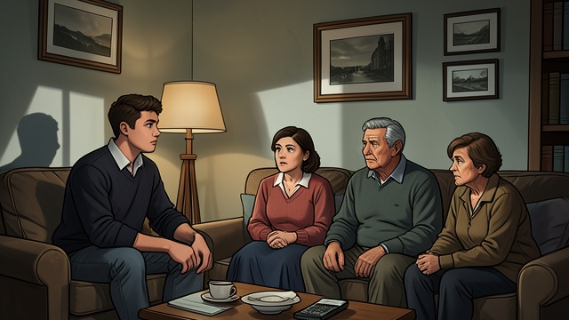 The Family Confrontation from "Beautiful". Fear Finally Spoken Worry beneath anger Gideon’s mothers ask what happened, and he resents their carefulness and fear.