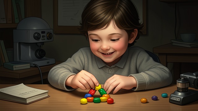 The Skittle Initials from "Beautiful". A Small, Playful Sign A makeshift message Gideon arranges Skittles into an A and jokes that he thinks Ava is pretty.