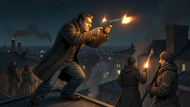 The Rooftop Pursuit from "Native Son". Running Above the Streets A desperate counterattack Bigger reaches the rooftops as searchlights and sirens announce the hunt.