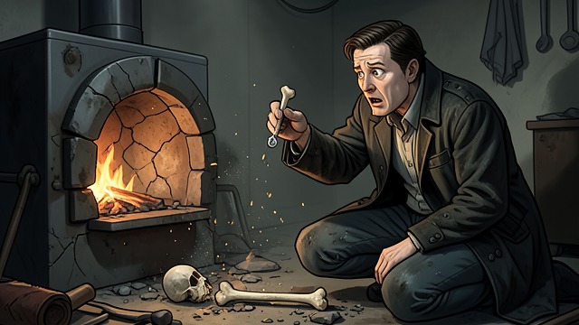 Evidence in the Furnace from "Native Son". The Case Changes Course Physical remains emerge When investigators clear ashes from Dalton's furnace, they find bone and an earring.