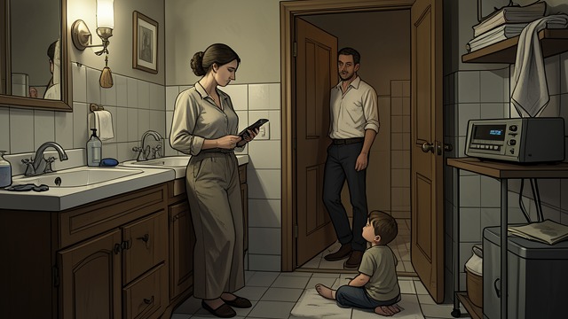News Interrupts the Family from "In Cold Blood". News Interrupts the Family A call in the bath Marie is preparing to host friends when word comes that the suspects have been arrested.