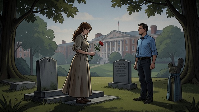 At the Graves from "In Cold Blood". At the Graves A young adult returns Susan visits the Clutter graves while home from college and meets Alvin Adams Dewey.