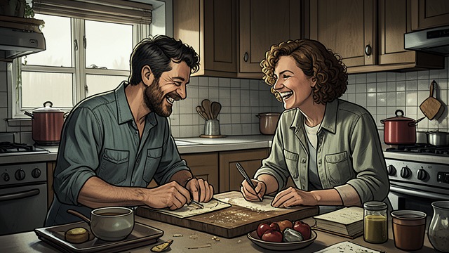 Katherine’s Parents Together from "Forever...". A Happy Marriage at Home Shared routines Diana and Roger spend time together working on family projects and enjoy one another’s company.
