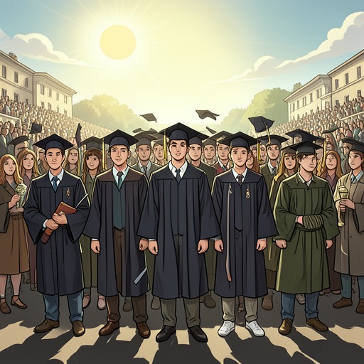 Graduation and the End of Senior Year from "Forever...". This flow traces graduation as both a joyful milestone and a threshold into separation, adulthood, and uncertain futures.