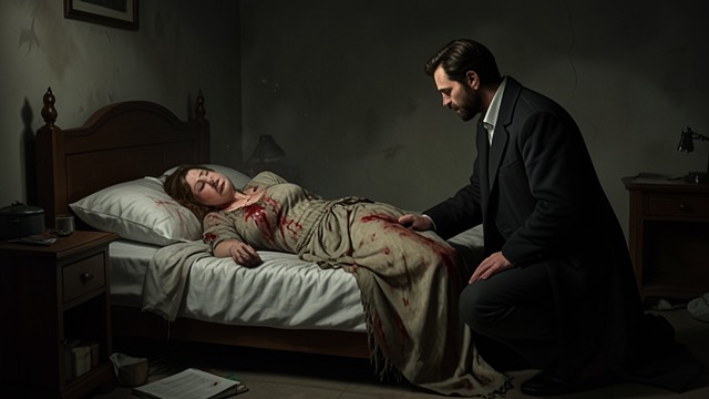 Escape and Final Fall from "The Fall of the House of Usher". Return from the Tomb A struggle through the house After days in confinement, Madeline escapes the coffin and vault and reaches Roderick’s chamber.