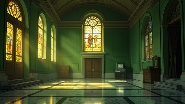 A Radiant Palace from "The Fall of the House of Usher". An Ideal Interior A green and luminous setting The ballad opens with a fair palace in a valley and presents it as the seat of thought.