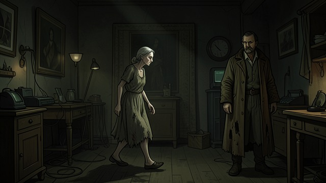 Passing Through the Room from "The Fall of the House of Usher". A Brief Appearance Silent passage Madeline crosses a distant portion of the chamber without noticing the narrator.