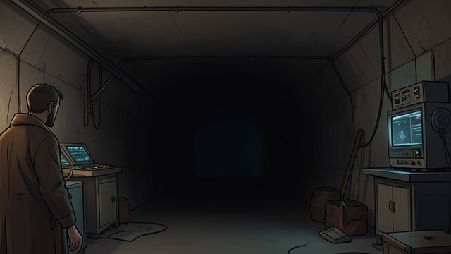 A Painted Underground from "The Fall of the House of Usher". A Vault Without Exit Image before event Roderick paints a deep, enclosed passage with smooth walls and no visible outlet.
