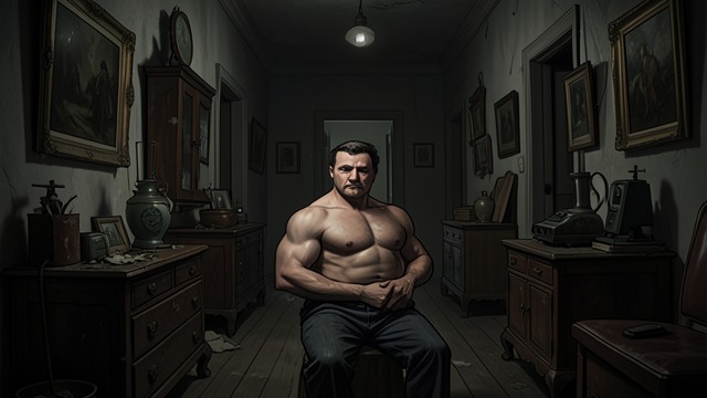 Interior Oppression from "The Fall of the House of Usher". A Dark Interior Stifling surroundings Dark passages, heavy furnishings, and old decorations give the mansion a close, oppressive atmosphere.