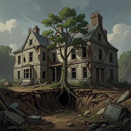 The Family Name’s End from "The Fall of the House of Usher". The ancient Usher lineage contracts to its twin heirs and vanishes alongside the ancestral mansion.