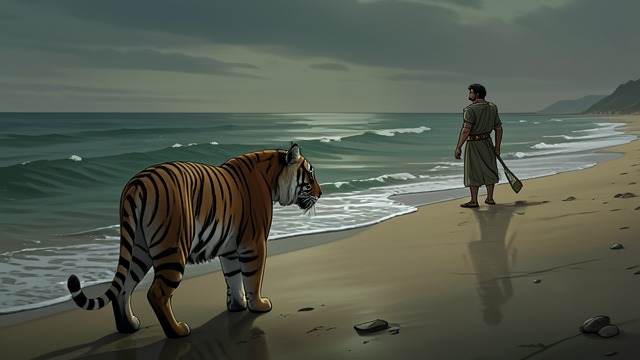 A Farewell That Never Comes from "Life of Pi". Separation on the Shore The Last Sight Richard Parker reaches the beach in Mexico, turns toward the jungle, and disappears without acknowledging Pi Patel.