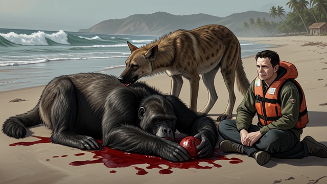 The Hyena Kills Her from "Life of Pi". A Violent End The Attack The Spotted hyena returns to attack Orange Juice, whose blows cannot overcome the predator’s strength and practiced violence.