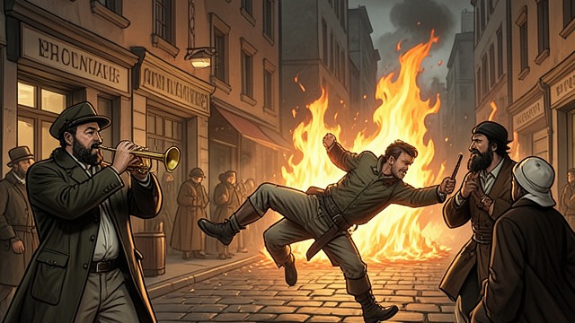 The Last Trumpet from "The Satanic Verses". A Final Judgment Punishment in the Streets Gibreel wanders London carrying a trumpet he calls Azraeel, believing himself authorized to deliver divine judgment.