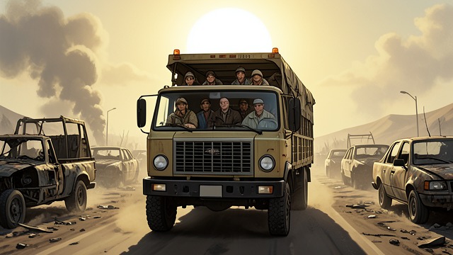 The Road as a Target from "Another Day of Life". The Road as a Target A convoy under threat Rysiek rides in an old, overloaded truck through bush held by the enemy.