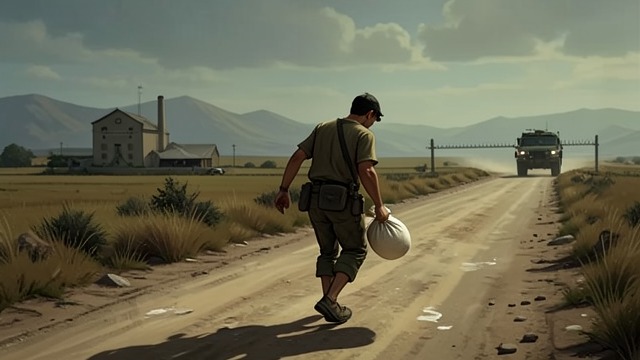 Flour on the Road from "Another Day of Life". Flour on the Road A son's return The baker's son tells Comandante Farrusco that he tried to bring flour back but it was confiscated at the border.
