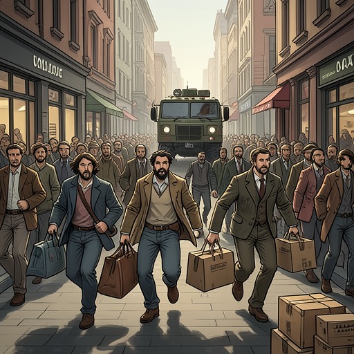 Luanda's Evacuation from "Another Day of Life". This flow follows the departing Portuguese as fear, material attachment, and the rush to escape reshape the city.