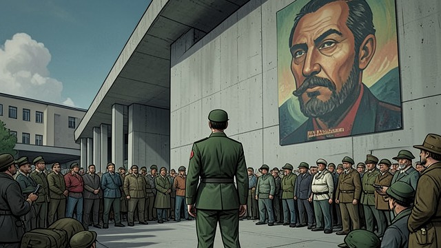 Public Defiance from "Reunion". Public Defiance Uniform against propaganda Dr. Schwarz puts on his officer’s uniform and stands beside a notice warning Germans to avoid Jews.