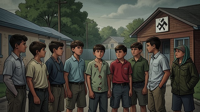 The Schoolyard Turning Point from "Reunion". The Schoolyard Turning Point Hostility becomes personal Hans overhears a discussion about Jews, then faces taunts and an antisemitic slogan when he enters.