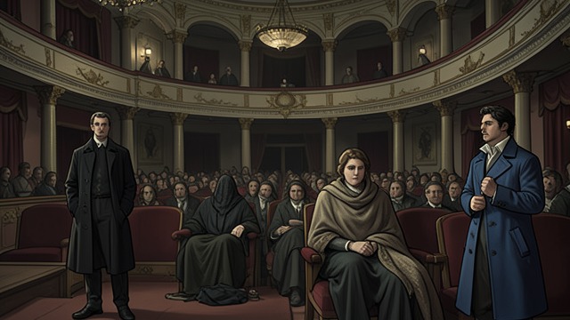 The Opera Encounter from "Reunion". The Opera Encounter Public recognition withheld Hans sees Konradin arrive with his parents at the opera. Konradin notices him but passes without greeting him.