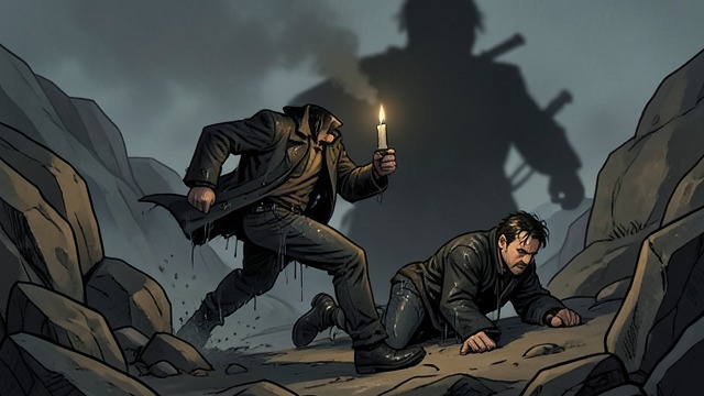 Selden’s Last Flight from "The Hound of the Baskervilles". Selden’s Last Flight The fugitive’s final escape Selden runs across the rocks after being discovered near his signal candle.