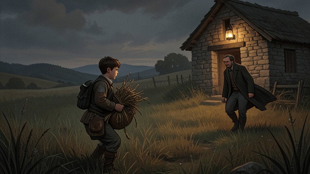 Following the Food Boy from "The Hound of the Baskervilles". Following the Food Boy A useful sighting Frankland’s telescope reveals a boy carrying a bundle toward the hills.