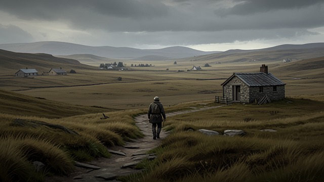 A World Outside England from "The Hound of the Baskervilles". A World Outside England A changing landscape The countryside gives way to granite hills, sparse settlements, and the broad moor.