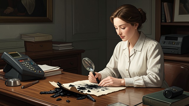 A Charred Postscript from "The Hound of the Baskervilles". A Charred Postscript A household discovery Eliza finds the burned remains of a letter in Sir Charles’s study.