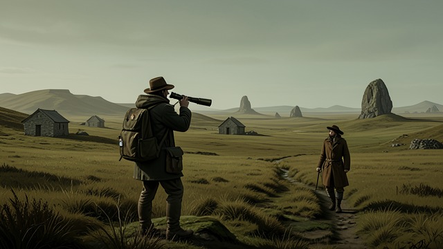 The Moor as Surveillance from "The Hound of the Baskervilles". The Moor as Surveillance Distance hides observers Stone huts, tors, and folds in the ground shelter both Holmes and the unknown watcher.