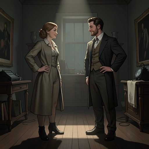 Esme and Dorian’s Unequal Trust from "The Night Cleaner". This thread traces the imbalance between Esme’s openness and Dorian’s withheld identity, and how honesty becomes possible only after the timeline is changed.