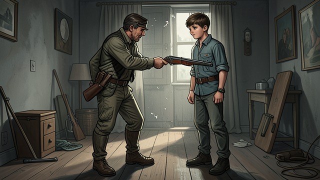 The Brother Steps Forward from "Senza sangue". The Brother Steps Forward Refusing the hiding place Manuel tells his son to hide, stay silent, and keep his rifle ready.