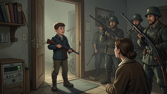 A Voice from the Doorway from "Senza sangue". A Voice from the Doorway The boy returns to view After Manuel is wounded and the armed men control the farmhouse, his son reappears at the doorway with a…