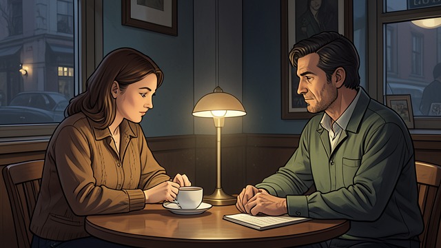 The Confession at the Cafe from "Senza sangue". The Confession at the Cafe Naming the hidden witness At the cafe, Pedro identifies Nina as the child who saw the men kill her father.