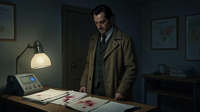 受到怀疑的药剂师,《无血》中的场景。受到怀疑的药剂师 一个有污点的过去 战争结束后,里卡多·乌里韦因与鬣狗医院有关联而受到警方审查。他的名字出现在该院的供应商名单上,证人声称曾见过他在那里工作,尽管也有人记得他是个正派的人。 侥幸脱身 乌里韦接受了问询并作出解释,随后获释。他没有留在可能招来怀疑的地方,而是收拾行李,前往南部乡间的一处小聚居地。