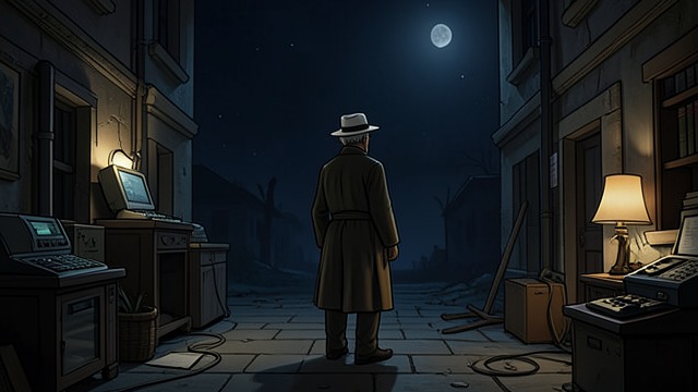 The Old Man on the Road from "On the Road". A Brief Encounter Words In Dilley, Sal Paradise sees an old man with flowing white hair, who tells him to go moan for man and continues into darkness.