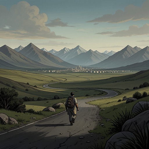The American West Reconsidered from "On the Road". This flow traces how Sal Paradise’s romantic image of the West is repeatedly revised by real people, labor, poverty, and commercial spectacle.